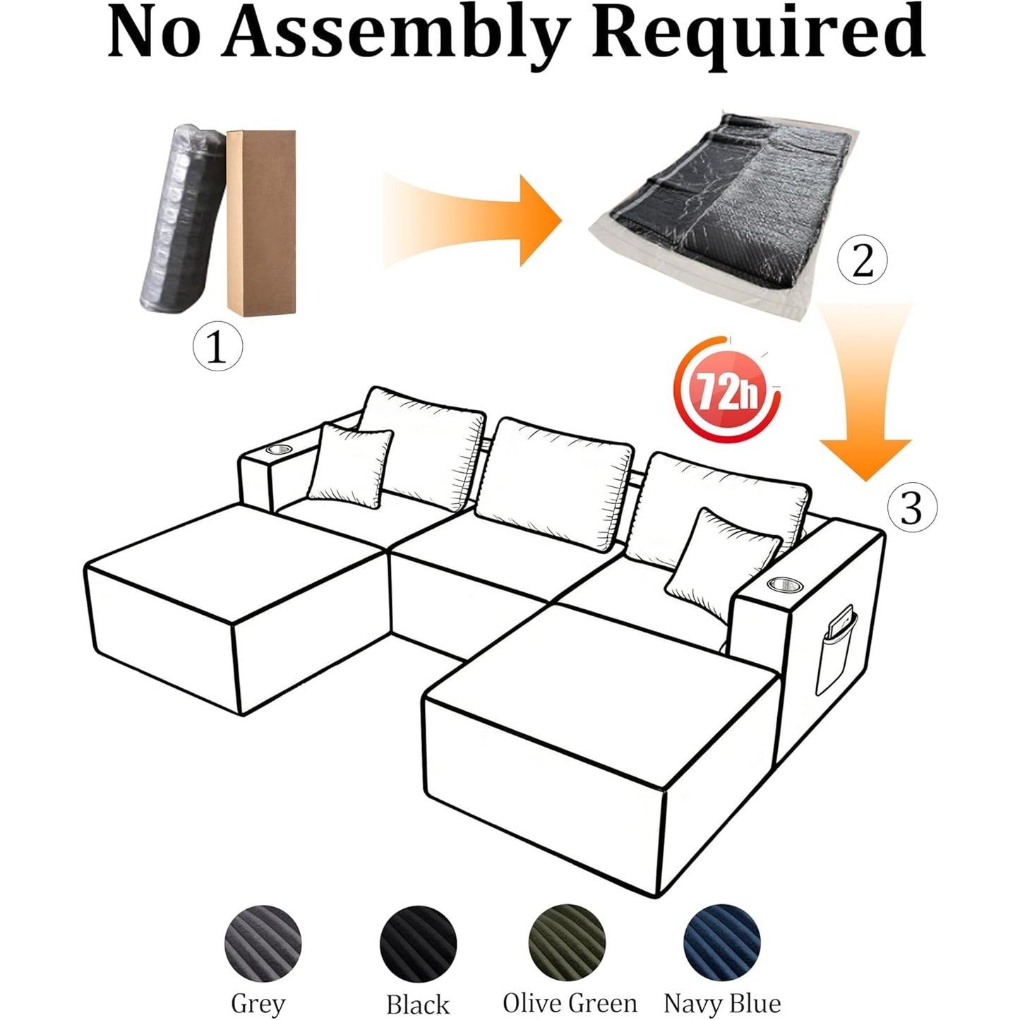 U-Shaped Cloud Modular Sectional Sofa
